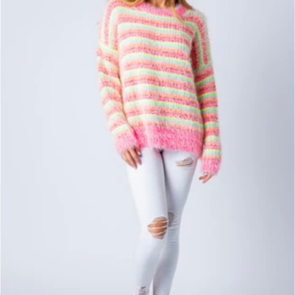 &Merci multicolored sweater! So soft! Size: Large - Picture 3 of 4